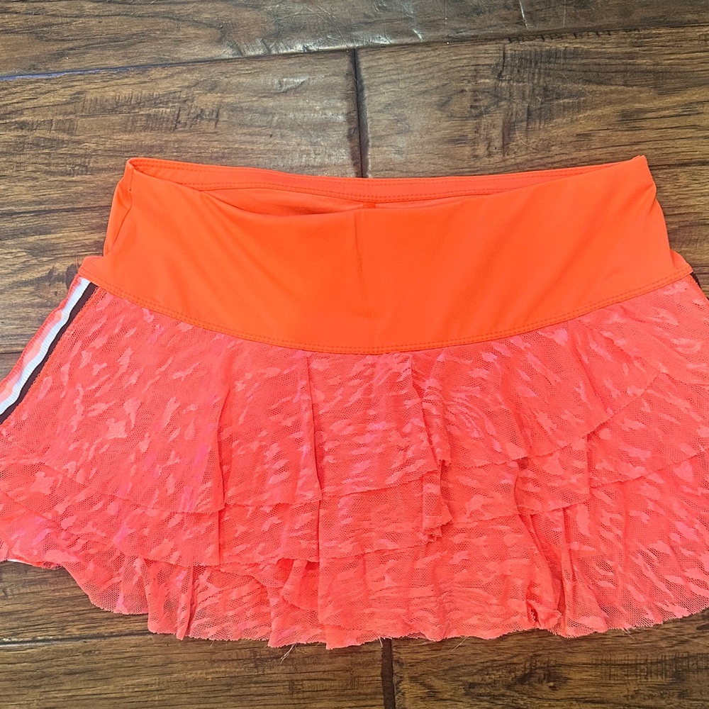 Lucky in Love Vibrant Orange tennis skirt